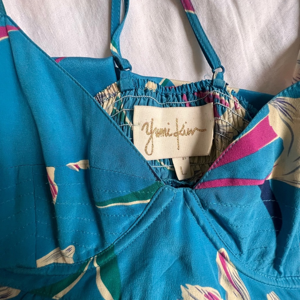 vintage yumi kim blue floral mini dress